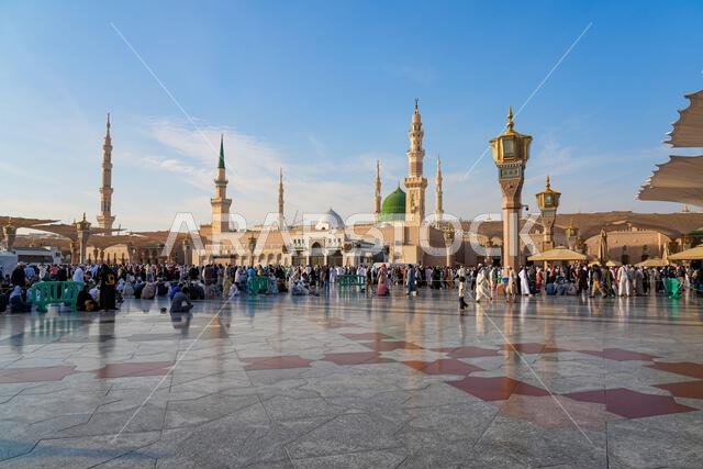 The Prophet's Mosque (Al-Masjid an-Nabawi) in Medina, Saudi Arabia
