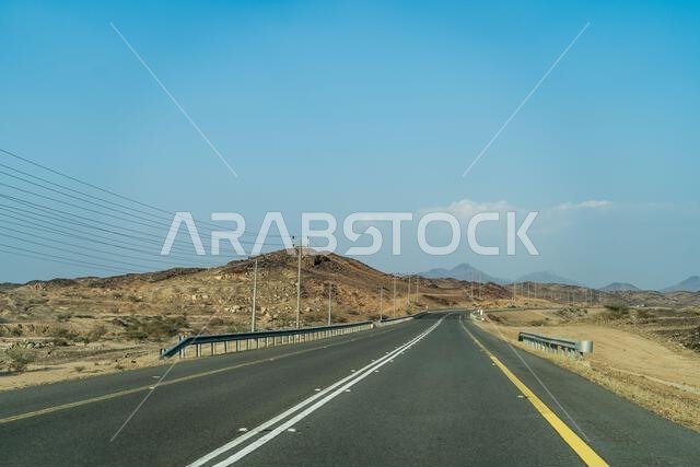 jeddah riyadh highway road, mountain road.