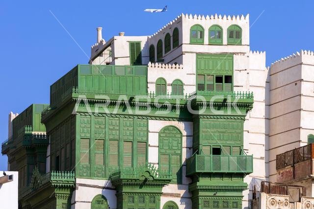 بيت نور ولي في حي اليمن بمنطقة البلد (موقع تراث عالمي لليونسكو) في جدة، المملكة العربية السعودية