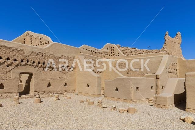 The Imam Mohammad bin Saud Mosque at the At-Turaif District (a UNESCO World Heritage Site) in Diriyah, Saudi Arabia