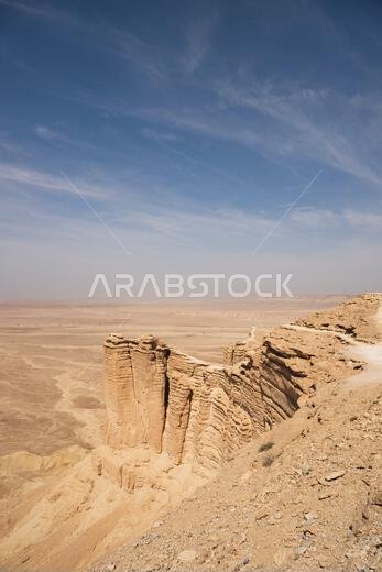 Landscape views of "The Edge of the World" tourist attraction, near Riyadh, Saudi Arabia