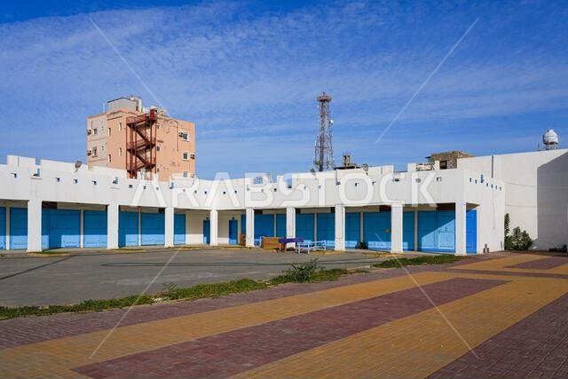 الساحة الرئيسية لسوق العامرة الذي تم ترميمه في أملج، المملكة العربية السعودية الساحة الرئيسية لسوق العامرة الذي تم ترميمه في أملج، المملكة العربية السعودية