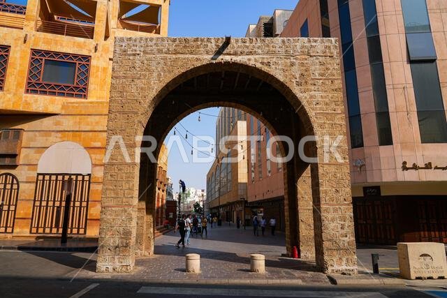 بوابة باب الفردة التاريخية في البلد، المدينة القديمة بجدة، المملكة العربية السعودية
