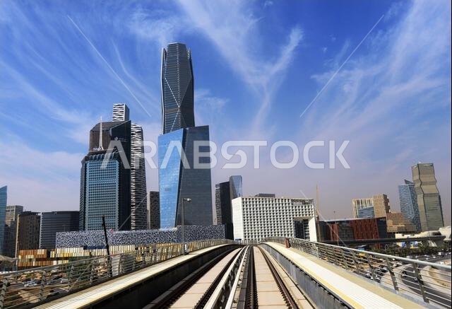 Riding in the modern metro train in Riyad, Saudi Arabia.