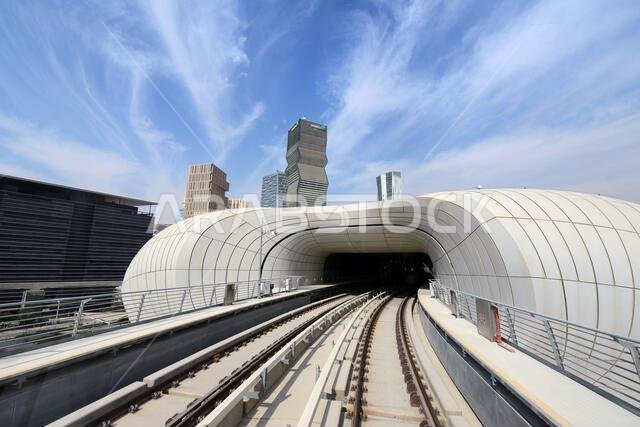 The modern and beautiful KAFD metro station in Riyadh, Saudi Arabia. The modern and beautiful KAFD metro station in Riyadh, Saudi Arabia.