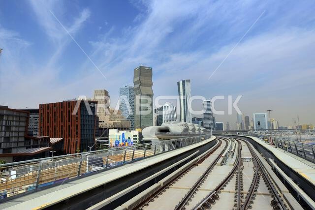 Riding in the modern metro train in Riyad, Saudi Arabia. Riding in the modern metro train in Riyad, Saudi Arabia.