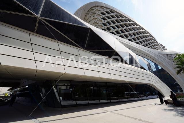 The modern and beautiful KAFD metro station in Riyadh, Saudi Arabia.