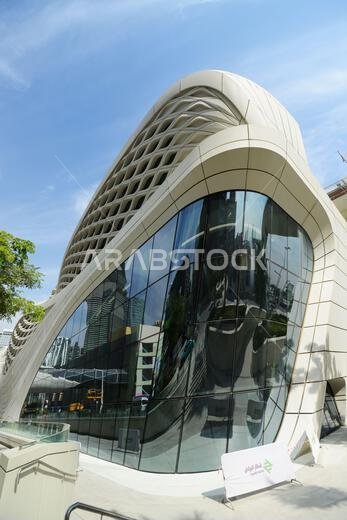The modern and beautiful KAFD metro station in Riyadh, Saudi Arabia.