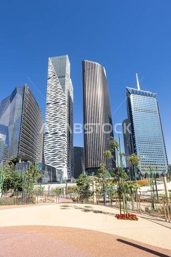 Riyadh skyline KAFD King Abdullah Financial District skyscrapers buildings in Riyadh, Saudi Arabia