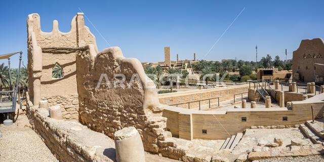 Riyadh Salwa Palace in the historic district of At-Turaif UNESCO World Heritage site panorama in Diriyah Riyadh, Saudi Arabia