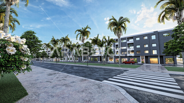 مخطط ثلاثي الابعاد لمجمع سكني فاخر, كومباوند, عمائر سكنيه, تصميم معماري هندسي حديث, الهندسه المعماريه في المملكه العربيه السعوديه