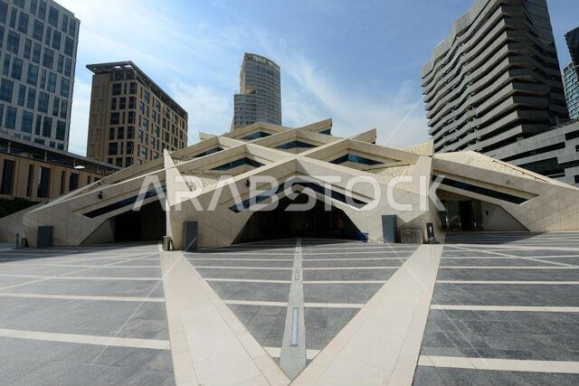 Beautiful modern buildings at KAFD in Riyadh, Saudi Arabia.