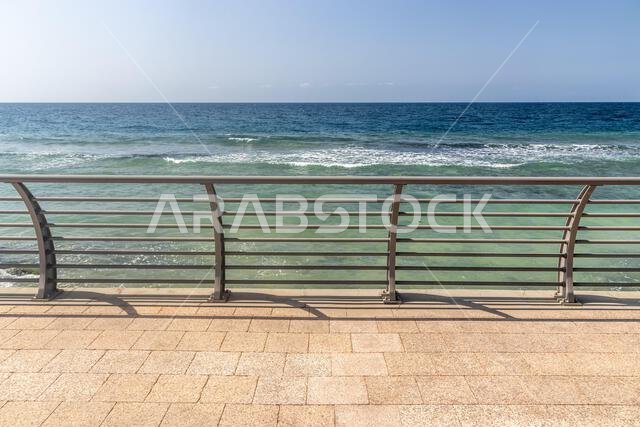 View of corniche promenade in Jeddah, Saudi Arabia