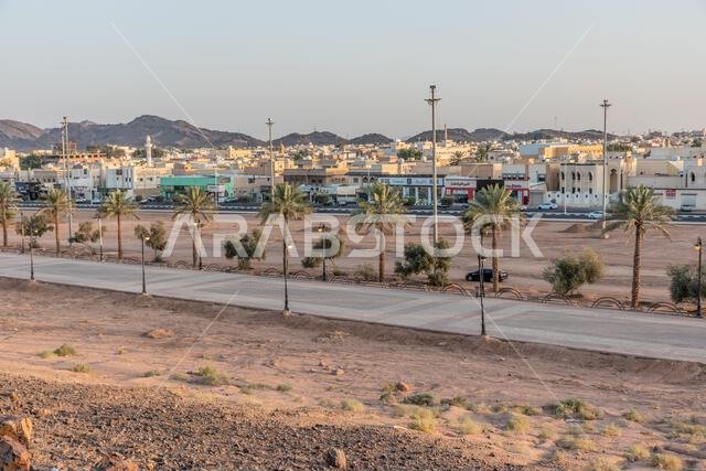HA'IL, SAUDI ARABIA - NOVEMBER 3, 2021: Path in Prince Saud Bin Abdul Mohsen Park in Ha'il, Saudi Arabia