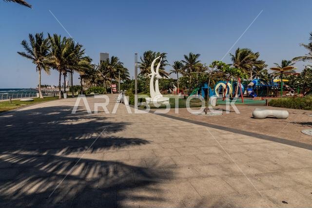 View of corniche promenade in Jeddah, Saudi Arabia
