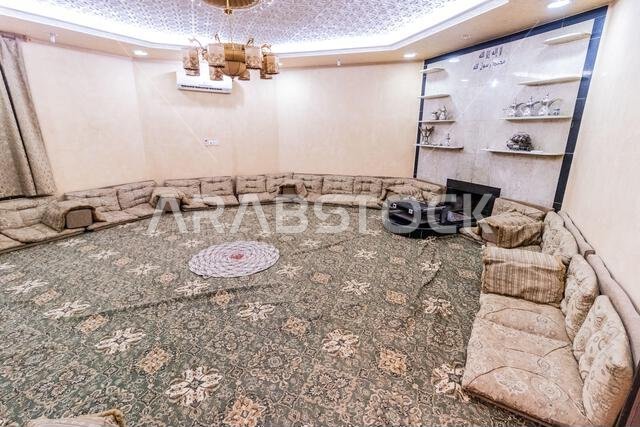 SAKAKA, SAUDI ARABIA - NOVEMBER 4, 2021: Sitting room of a home in Sakaka, Saudi Arabia