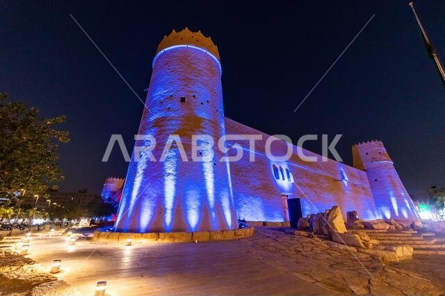 Evening view of Masmak Fort in Riyadh, Saudi Arabia Evening view of Masmak Fort in Riyadh, Saudi Arabia