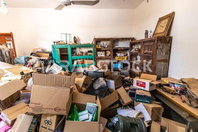 SAKAKA, SAUDI ARABIA - NOVEMBER 6, 2021: Interior of a small home museum in Sakaka, Saudi Arabia