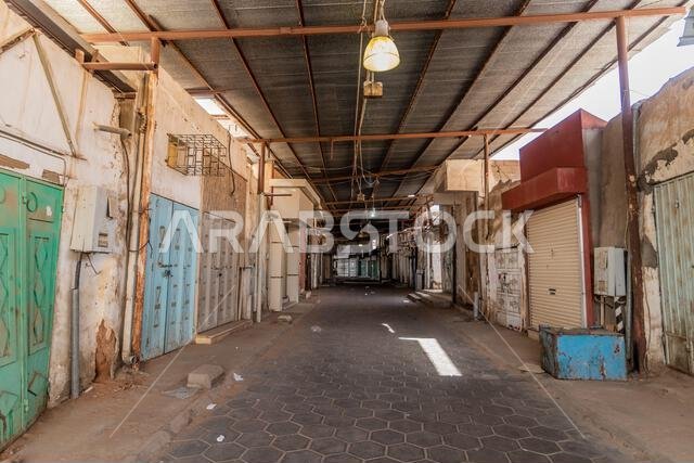 Empty souq in Ha'il, Saudi Arabia