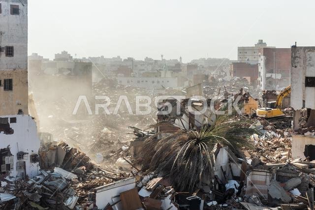 هدم حي قديم في جدة، المملكة العربية السعودية