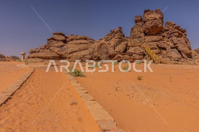 طريق إلى فنون الصخور (النقوش الصخرية) في جبة، المملكة العربية السعودية