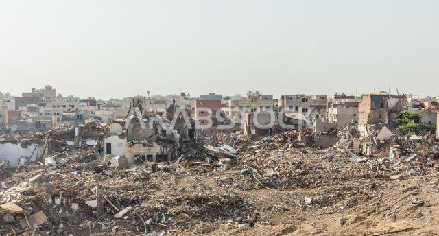 هدم حي قديم في جدة، المملكة العربية السعودية
