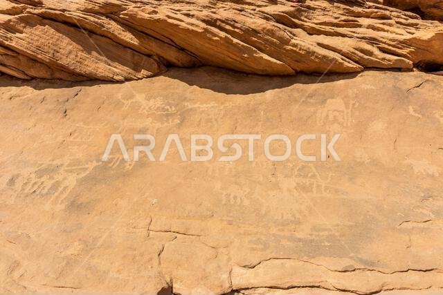 Rock art (petroglyphs) in Jubbah, Saudi Arabia Rock art (petroglyphs) in Jubbah, Saudi Arabia
