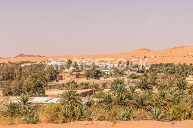 واحة قرية صغيرة بالقرب من حائل، المملكة العربية السعودية