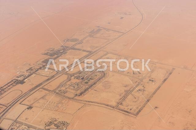 Aerial view of the equestrian club near Riyadh, Saudi Arabia