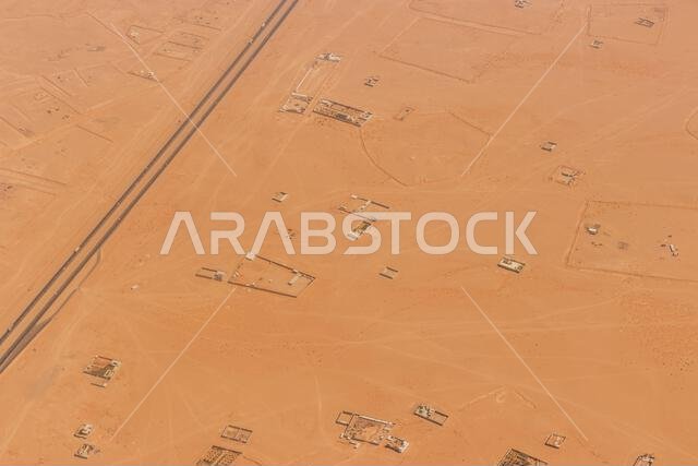 Aerial view of Riyadh suburbs, Saudi Arabia