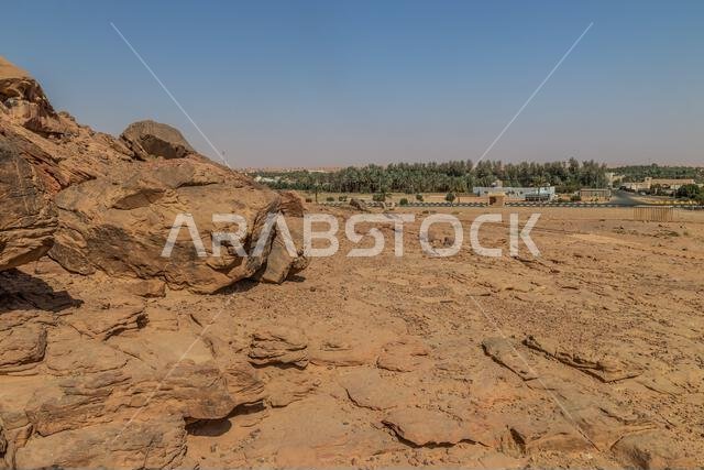 Cliffs near rock art (petroglyphs) in Jubbah, Saudi Arabia