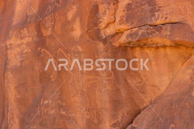 Rock art (petroglyphs) in Jubbah, Saudi Arabia