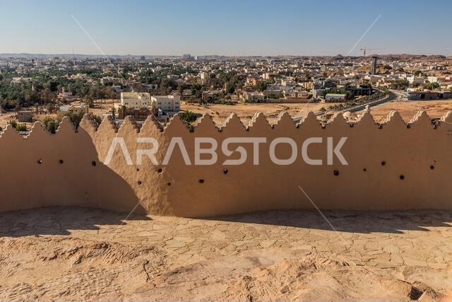 Wall of Zabal (Zaabal) castle in Sakaka, Saudi Arabia