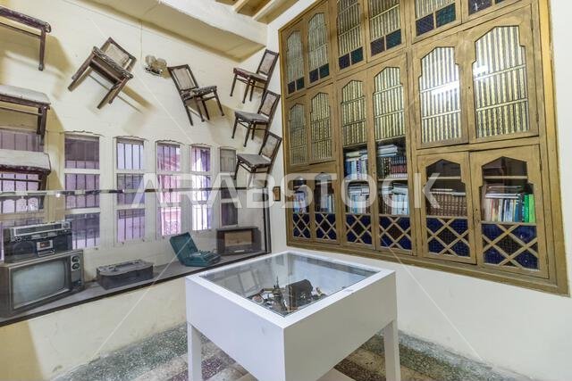 JEDDAH, SAUDI ARABIA - NOVEMBER 15, 2021: Exhibits in an old house in Al Balad,  historic center of Jeddah, Saudi Arabia