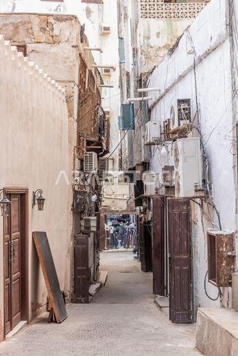 Alley in Al Balad,  historic center of Jeddah, Saudi Arabia