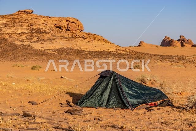 Tent in a desert near Al Ula, Saudi Arabia