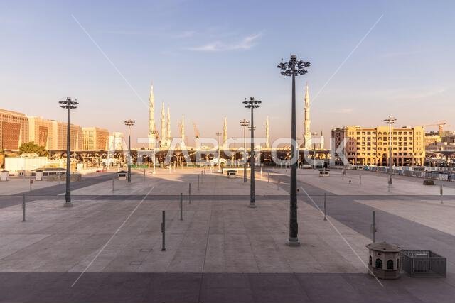 Prophet's Mosque in Al Haram area of Medina, Saudi Arabia