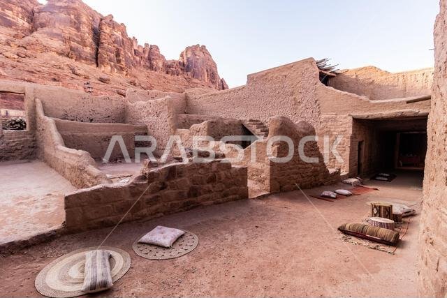 Ruins of mud houses in Al Ula Old town, Saudi Arabia