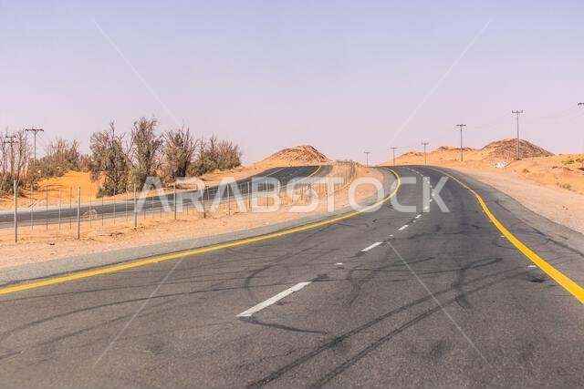 Desert highway near Ha'il, Saudi Arabia