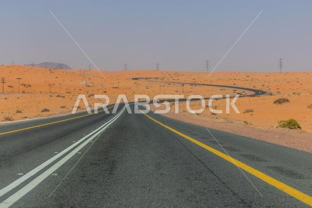 Desert highway near Ha'il, Saudi Arabia