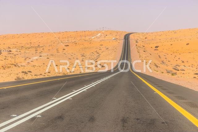 Desert highway near Ha'il, Saudi Arabia