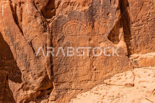 Rock art (petroglyphs) in Jubbah, Saudi Arabia