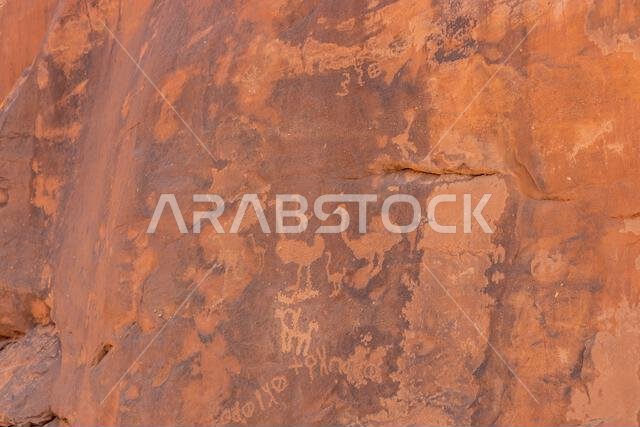 Rock art (petroglyphs) in Jubbah, Saudi Arabia
