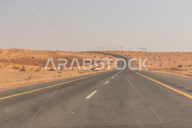 Desert highway near Ha'il, Saudi Arabia