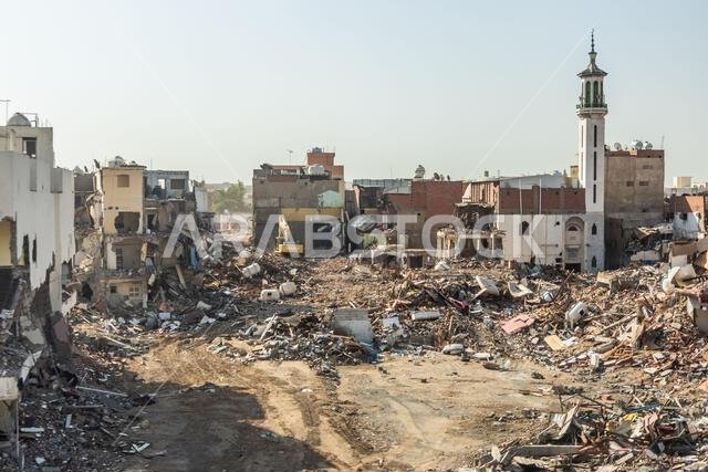 هدم حي قديم في جدة، المملكة العربية السعودية