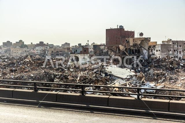 هدم حي قديم في جدة، المملكة العربية السعودية