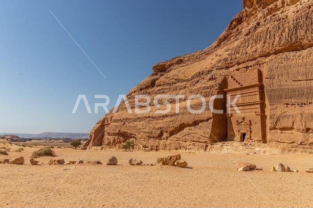 Rock cut tombs Jabal Al Banat at Hegra (Mada'in Salih) site near Al Ula, Saudi Arabia Rock cut tombs Jabal Al Banat at Hegra (Mada'in Salih) site near Al Ula, Saudi Arabia