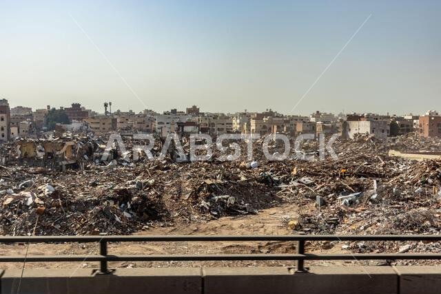 Old neigborhood of  Jeddah being demolished, Saudi Arabia