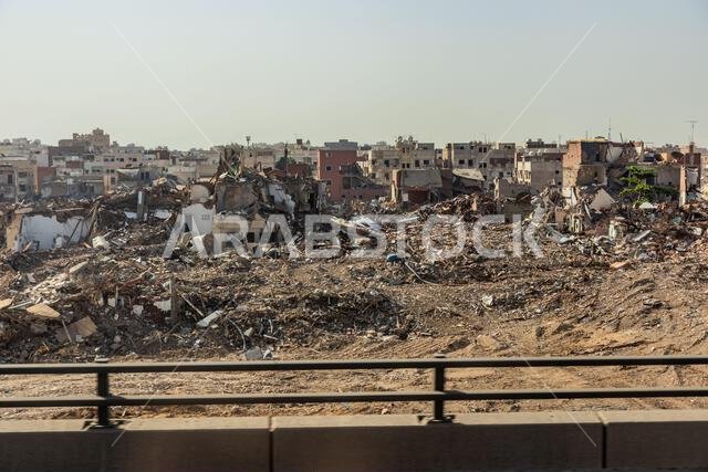هدم حي قديم في جدة، المملكة العربية السعودية
