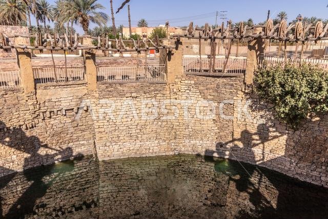 Bir Haddaj, one of the largest and oldest wells in the Arabian peninsula, in Tayma, Saudi Arabia